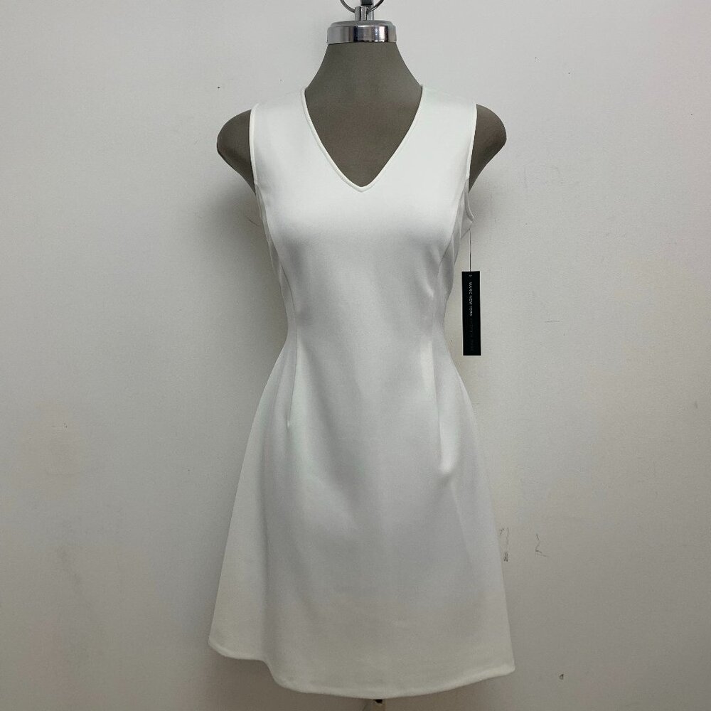 New MARC NEW YORK ANDREW MARC Gorgeous Fit & Flare Women's White Dress